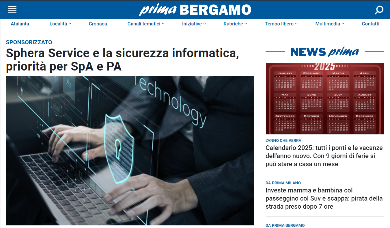 Al momento stai visualizzando Sphera Service su Prima Bergamo del 13 Dicembre 2024